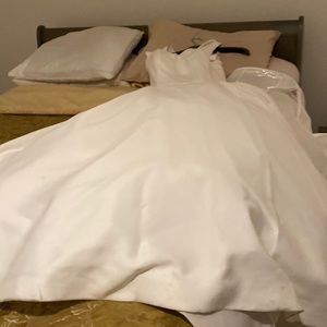 Satin ballroom wedding gown